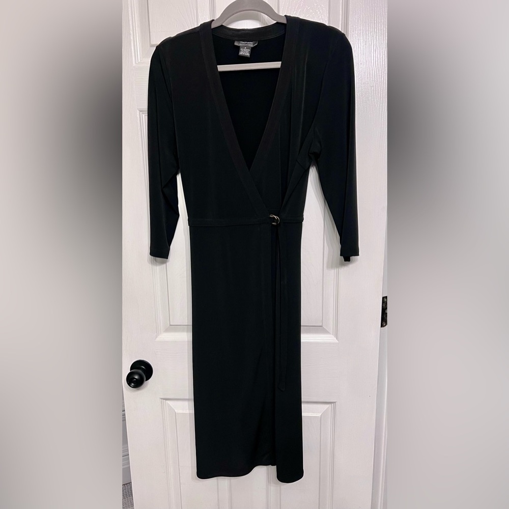 Michelle Antonelli Wrap Dress Women's 8 Classic Black